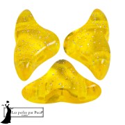 Helios® glass beads by Puca® 6x10 mm - Transparent Constellation Yellow x10g