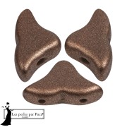 Helios® glass beads by Puca® 6x10 mm - Metal Shine Maroon x10g