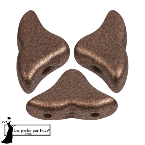 Helios® glass beads by Puca® 6x10 mm - Metal Shine Maroon x10g