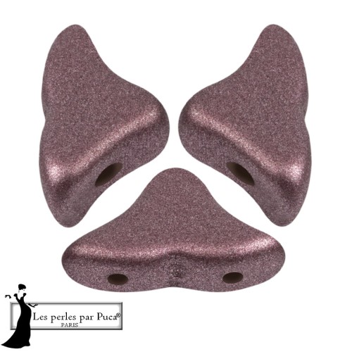 Helios® glass beads by Puca® 6x10 mm - Metal Shine Plum x10g