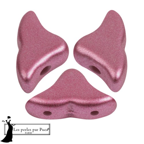 Helios® glass beads by Puca® 6x10 mm - Metal Shine Powder Rose x10g