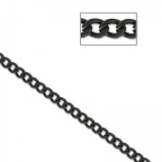 Chain oval links 2.3 mm Black x1m|raw }}