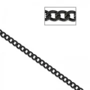 Chain oval links 2.3 mm Black x1m