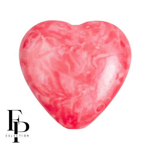 Glass heart bead 16x15 mm - Mishmash Dark Peach x1