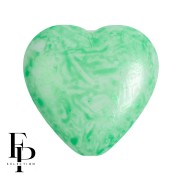 Glass heart bead 16x15 mm - Mishmash Green x1