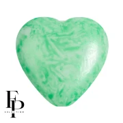 Glass heart bead 16x15 mm - Mishmash Green x1
