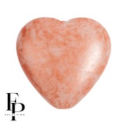 Glass heart bead 16x15 mm - Mishmash Peach x1