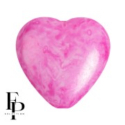 Glass heart bead 16x15 mm - Mishmash Rose x1