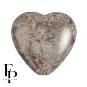Glass heart bead 16x15 mm - Mishmash Taupe x1