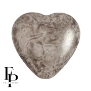 Glass heart bead 16x15 mm - Mishmash Taupe x1
