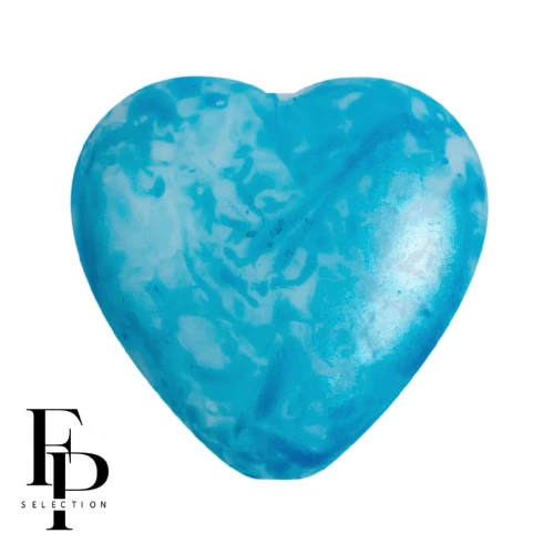 Glass heart bead 16x15 mm - Mishmash Turquoise x1