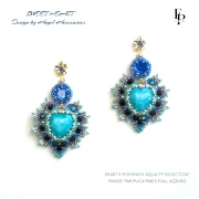 Glass heart bead 16x15 mm - Mishmash Turquoise x1