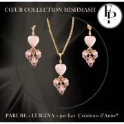 Glass heart bead 16x15 mm - Mishmash Turquoise x1