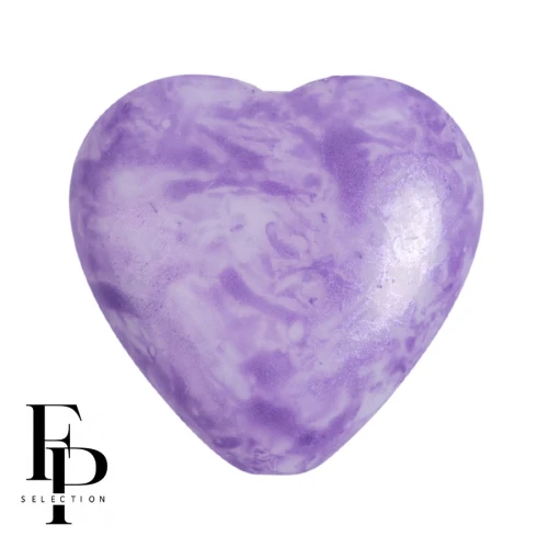 Glass heart bead 16x15 mm - Mishmash Violet x1