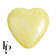 Glass heart bead 16x15 mm - Mishmash Yellow x1
