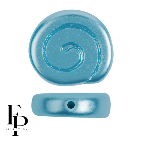 13 mm glass snail beads - Pastel Aqua x6
