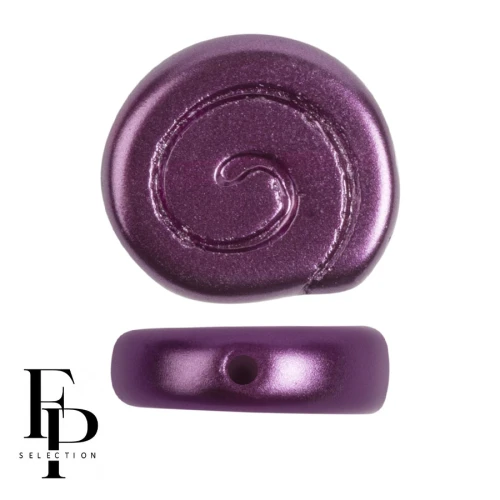 Glass snail beads 13 mm - Pastel Bordeaux x6