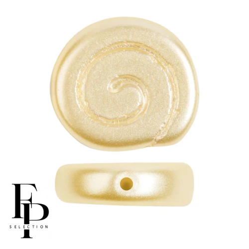 Glass snail beads 13 mm - Pastel Cream x6