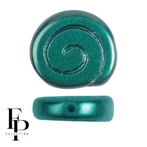 Glass snail beads 13 mm - Pastel Emerald x6
