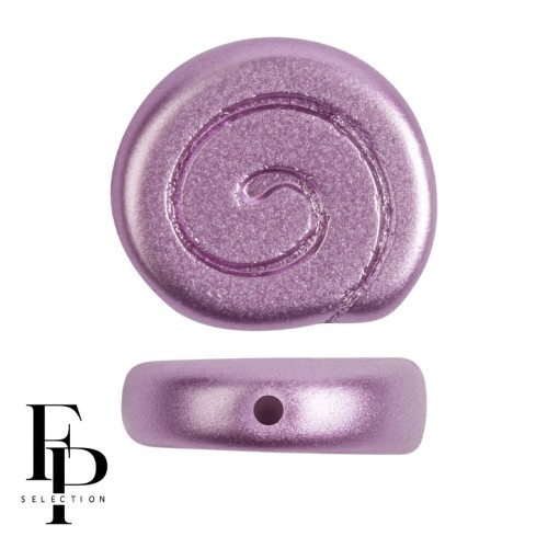 Glass snail beads 13 mm - Pastel Lila x6