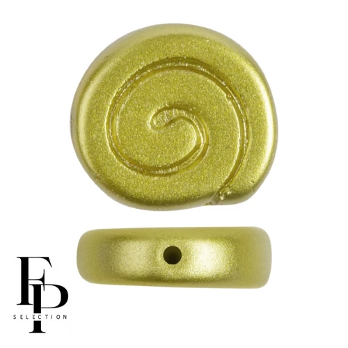 Glass snail beads 13 mm - Pastel Lime x6