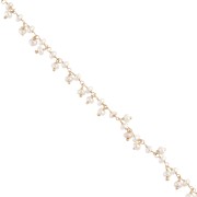 Fancy 6.5 mm chain with freshwater pearls - 3 micron gold plated x20cm