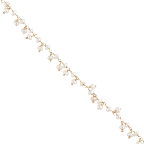 Fancy 6.5 mm chain with freshwater pearls - 3 micron gold plated x20cm