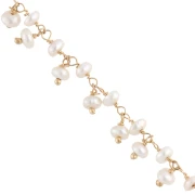 Fancy 6.5 mm chain with freshwater pearls - 3 micron gold plated x20cm