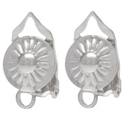 Round fancy ear clips 8 mm with open ring - Silver 925 x2|raw }}