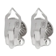 Round fancy ear clips 8 mm with open ring - Silver 925 x2