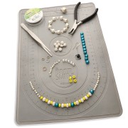 Double-sided adhesive beading mat 31x22.5 cm - Beadsmith - Grey x1