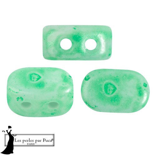 Lipsi® glass beads by Puca® 4x6 mm - Mishmash Green x10g