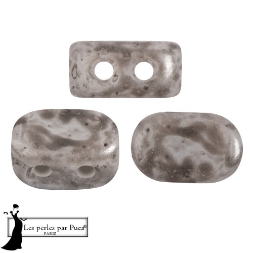 Lipsi® glass beads by Puca® 4x6 mm - Mishmash Taupe x10g