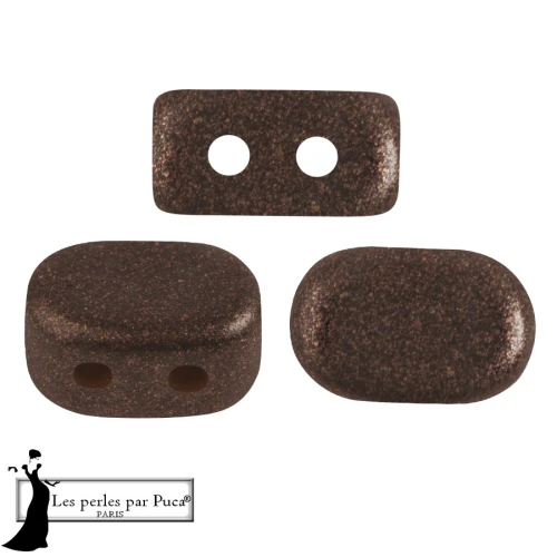 Lipsi® glass beads by Puca® 4x6 mm - Bronze Maroon x10g