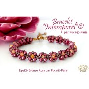 Lipsi® glass beads by Puca® 4x6 mm - Pink Bronze x10g