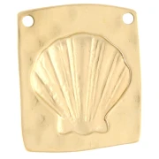 Pendant irregular 32x28 mm - shell - Gilded with fine gold x1