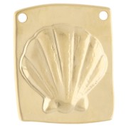 Pendant irregular 32x28 mm - shell - Gilded with fine gold x1