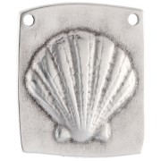 Pendant irregular 32x28 mm shell Fine silver plating Blue x1