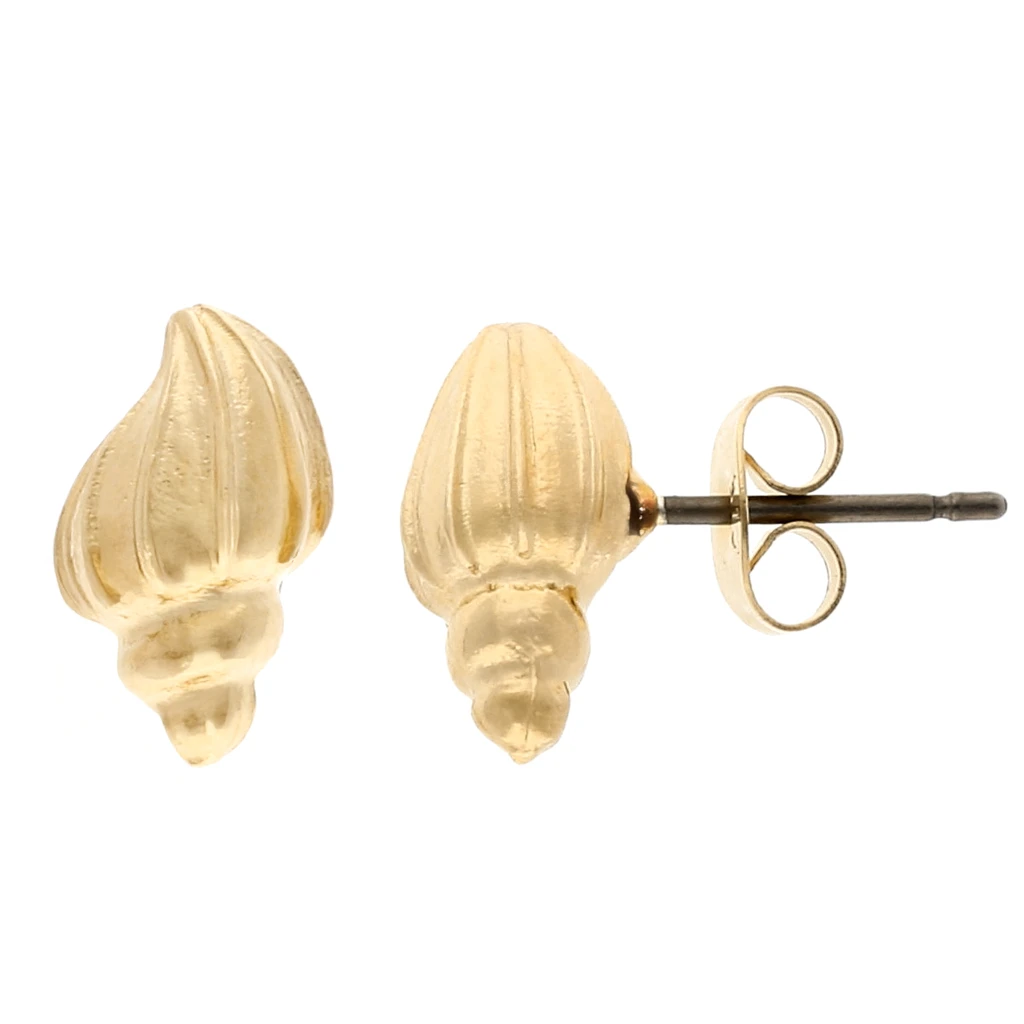 Snail shell earrings 12x7 mm - Gold-plated x2 - Perles & Co