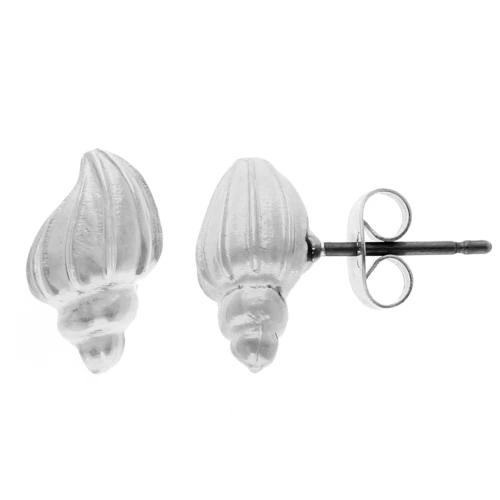 Earrings snail shell 12x7 mm - Antique sterling silver plating x2