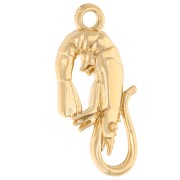 Shrimp pendant 23x10.5 mm - Gilded with fine gold x1|raw }}