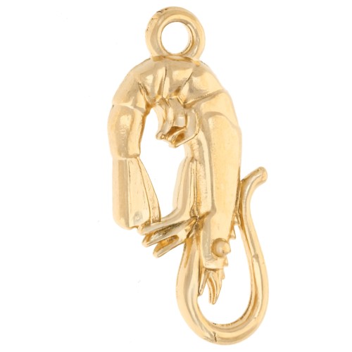Shrimp pendant 23x10.5 mm - Gilded with fine gold x1