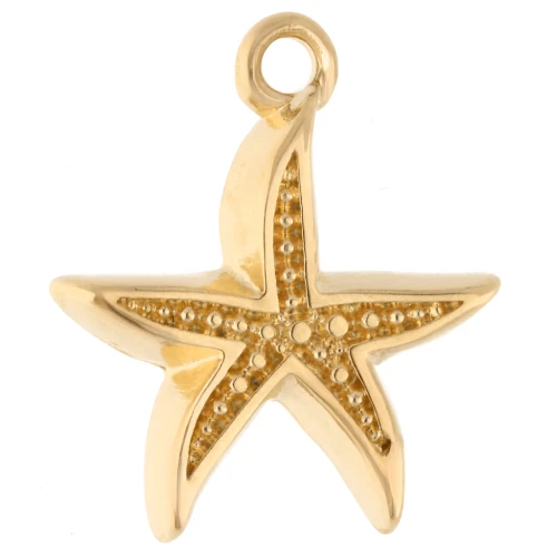 Starfish pendant 19x17 mm - Gold-plated x1