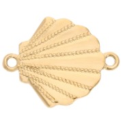 Shell insert 22x17.5 mm - Gold-plated x1