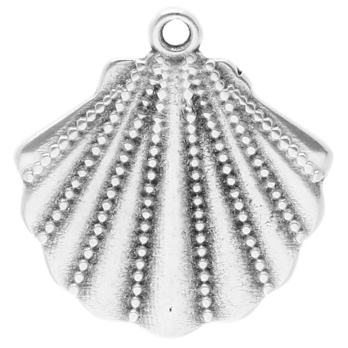 23x21 mm shell pendant - Antique silver plating x1
