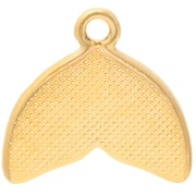 16 mm mermaid tail charm with epoxy resin - Gilded with fine gold - Blue x1