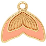 16 mm mermaid tail charm with epoxy resin - Salmon x1
