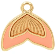16 mm mermaid tail charm with epoxy resin - Salmon x1