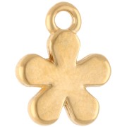 10.5 mm flower charm with epoxy resin - Gilded with fine gold - Lilac - Yellow x1