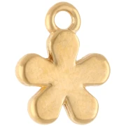 10.5 mm flower charm with epoxy resin - Gilded with fine gold - Bordeaux - White x1